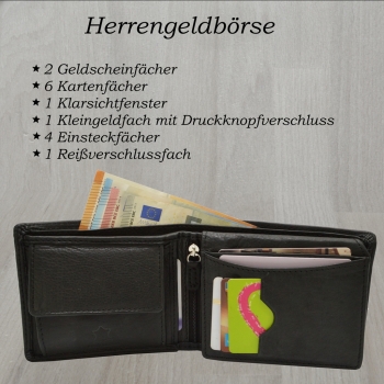 RFID Schutz Links Händergeldbörse Herren Brieftasche feines Nappaleder von Spirit of Nature